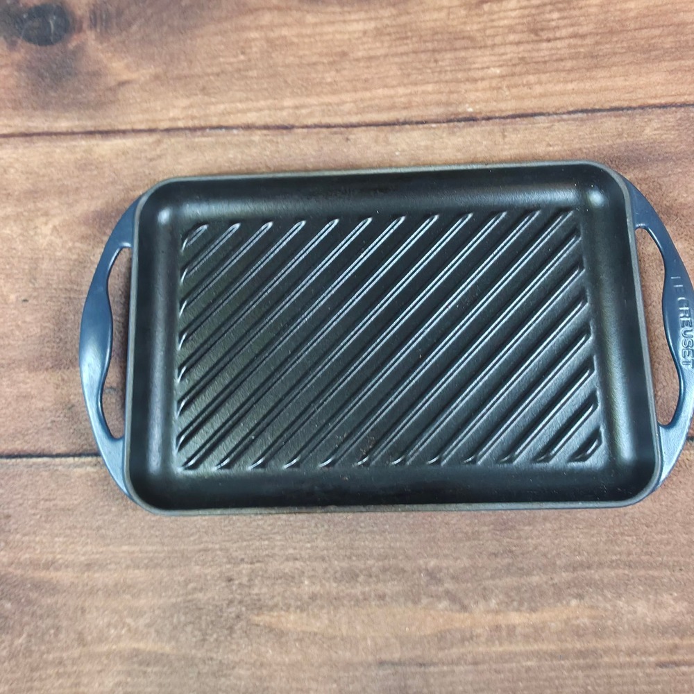 Le Creuset Skinny Grill Pan Adult OS Blue Good Enameled Cast Iron France